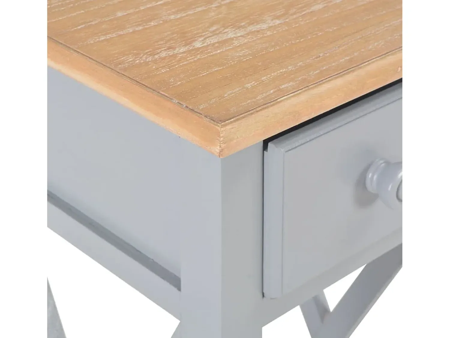 Clearance vidaxl Mesa lateral 27x27x65,5 cm madeira Cinzento