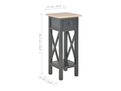 Mesa De Apoio|vidaxl Mesa lateral 27x27x65,5 cm madeira Preto