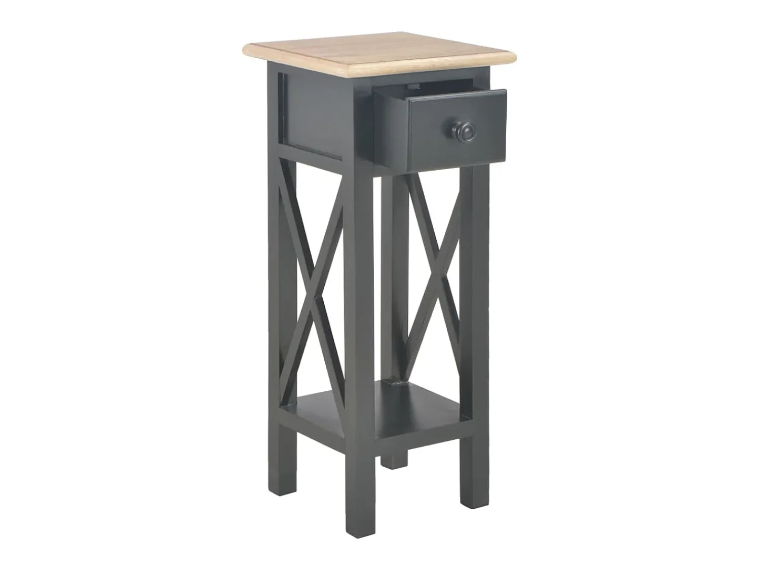 Mesa De Apoio|vidaxl Mesa lateral 27x27x65,5 cm madeira Preto