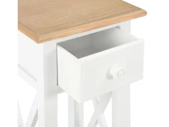 Mesa De Apoio*vidaxl Mesa lateral 27x27x65,5 cm madeira Branco