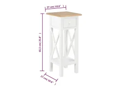 Mesa De Apoio*vidaxl Mesa lateral 27x27x65,5 cm madeira Branco