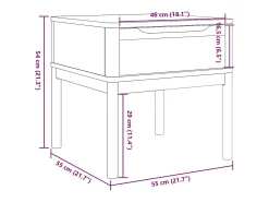 Mesa De Centro|vidaxl Mesa para candeeiro FLORO 55x55x54 cm pinho maciço castanho mel Natural claro