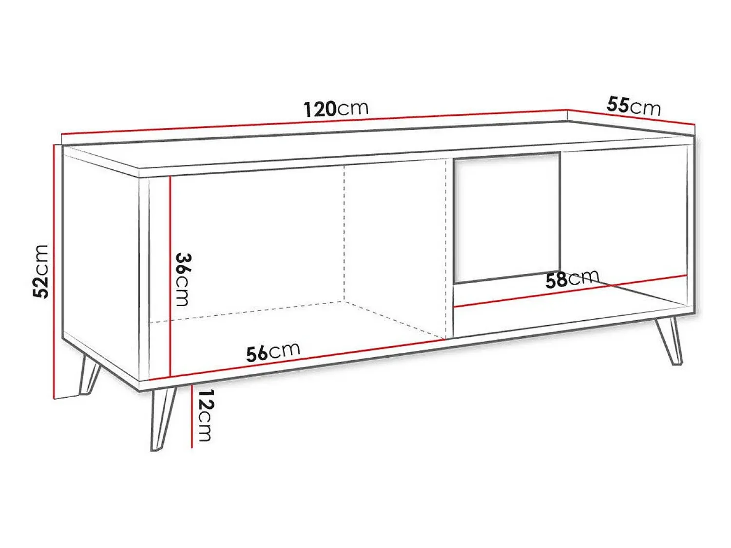 Mesa para revistas Comfivo Lomcali 106, Angular, 5x6x12cm^ Mesa De Centro