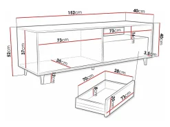 Mesa para TV Comfivo L108, 152x52x40cm^ Móvel De Tv