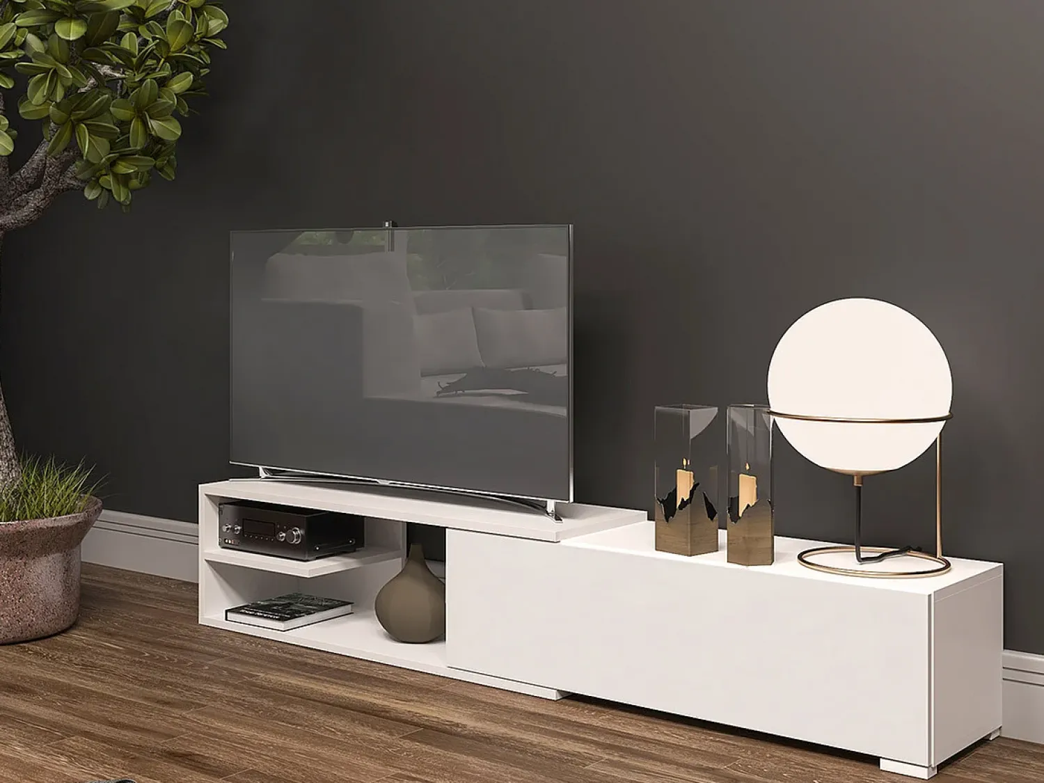 Mesa para TV Utica 100, O número de portas: 1, 137x40x35cm^ Móvel De Tv