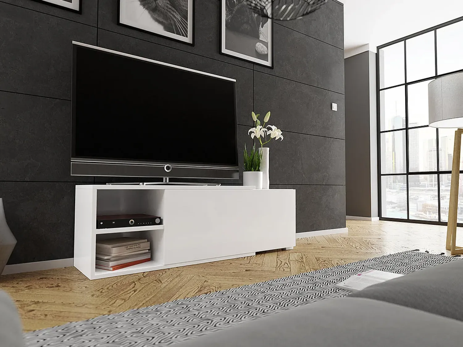 Mesa para TV Utica 100, O número de portas: 1, 137x40x35cm^ Móvel De Tv