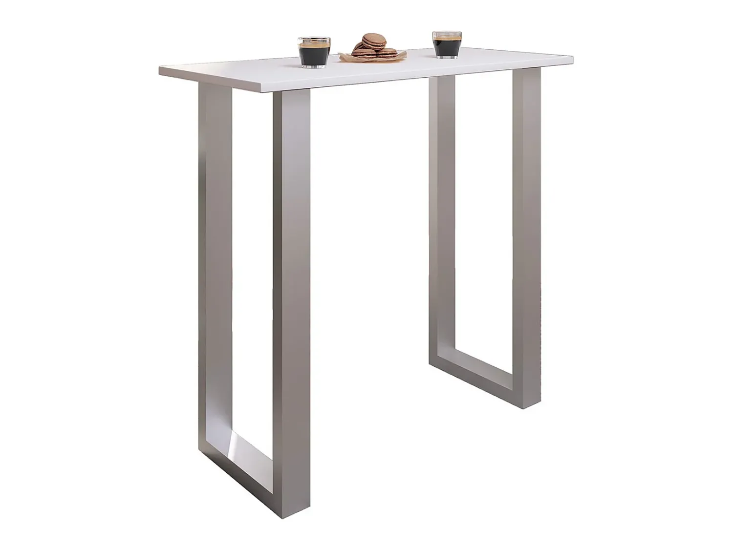 VCM Mesa Bar | Tresen | Mesa em pé | Mesa alta | Mesa Bartresen - Xona 110x50 cm (Prata / Branco)^ Móvel De Bar