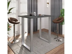Móvel De Bar*VCM Mesa Bar | Tresen | Mesa em pé | Mesa alta | Mesa Bartresen - Xona 110x80 cm (Prata / Antracite) Multicor