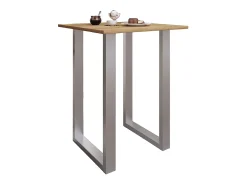 Móvel De Bar|VCM Mesa Bar | Tresen | Mesa em pé | Mesa alta | Mesa Barba Bar - Xona 80x80 cm (Prata / Carvalho Mel) Multicor