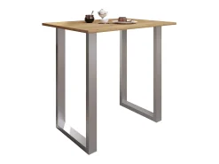 VCM Mesa Bar | Tresen | Mesa em pé | Mesa alta | Mesa Barba Bar - Xona 110x80 cm (Prata / Carvalho Mel)^ Móvel De Bar