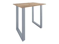 VCM Mesa Bar | Tresen | Mesa em pé | Mesa alta | Mesa Barba Bar - Xona 110x80 cm (Prata / Carvalho Mel)^ Móvel De Bar