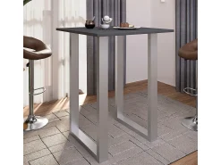 VCM Mesa Bar | Tresen | Mesa em pé | Mesa alta | Mesa Bartresen - Xona 80x80 cm (Prata / Antracite)^ Móvel De Bar