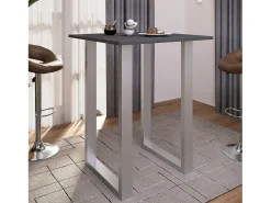 VCM Mesa Bar | Tresen | Mesa em pé | Mesa alta | Mesa Bartresen - Xona 80x80 cm (Prata / Antracite)^ Móvel De Bar