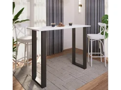 Móvel De Bar*VCM Mesa Bar | Tresen | Mesa em pé | Mesa alta | Mesa Bartresen - Xona 140x50 cm (Preto / Branco) Multicor