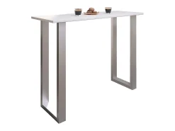 Móvel De Bar|VCM Mesa Bar | Tresen | Mesa em pé | Mesa alta | Mesa Bartresen - Xona 140x50 cm (Prata / Branco) Multicor
