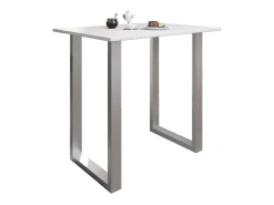 Móvel De Bar|VCM Mesa Bar | Tresen | Mesa em pé | Mesa alta | Mesa Bartresen - Xona 110x80 cm (Prata / Branco) Multicor