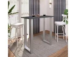 Móvel De Bar*VCM Mesa Bar | Tresen | Mesa em pé | Mesa alta | Mesa Bartresen - Xona 110x50 cm (Prata / Antracite) Multicor
