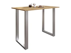 Discount VCM Mesa Bar | Tresen | Mesa em pé | Mesa alta | Mesa Barba Bar - Xona 140x80 cm (Prata / Carvalho Mel) Multicor