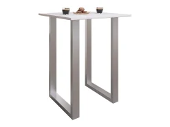 VCM Mesa Bar | Tresen | Mesa em pé | Mesa alta | Mesa Bartresen - Xona 80x50 cm (Prata / Branco)^ Móvel De Bar