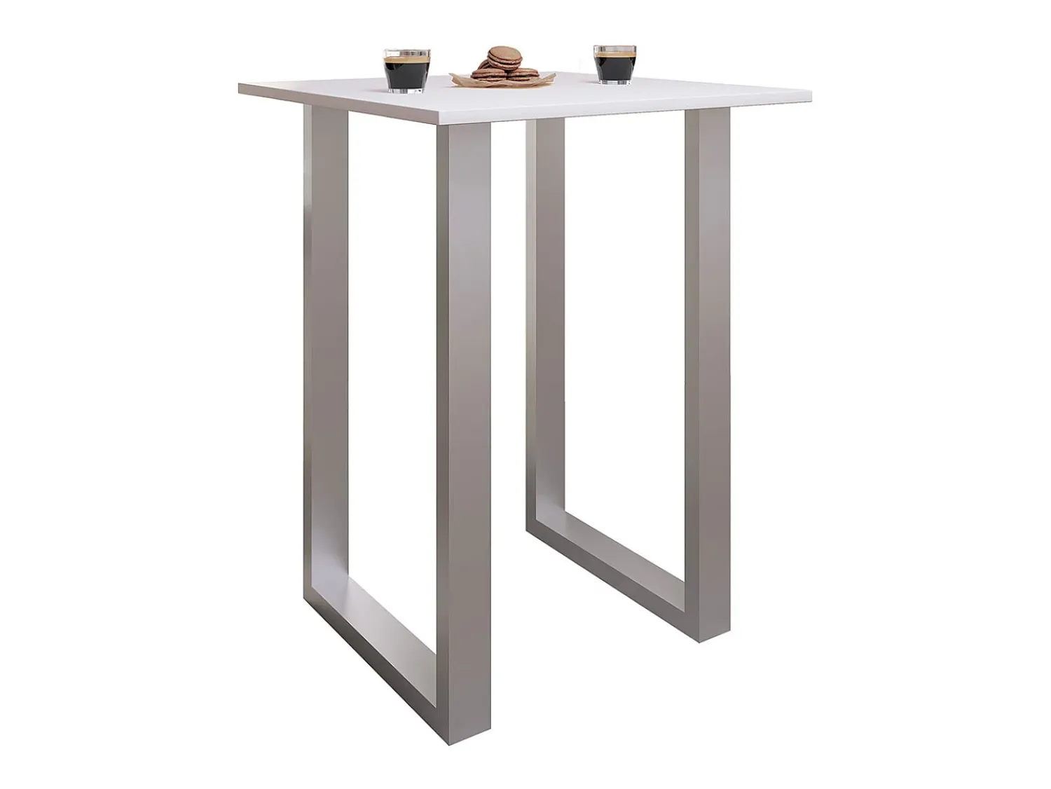 VCM Mesa Bar | Tresen | Mesa em pé | Mesa alta | Mesa Bartresen - Xona 80x50 cm (Prata / Branco)^ Móvel De Bar