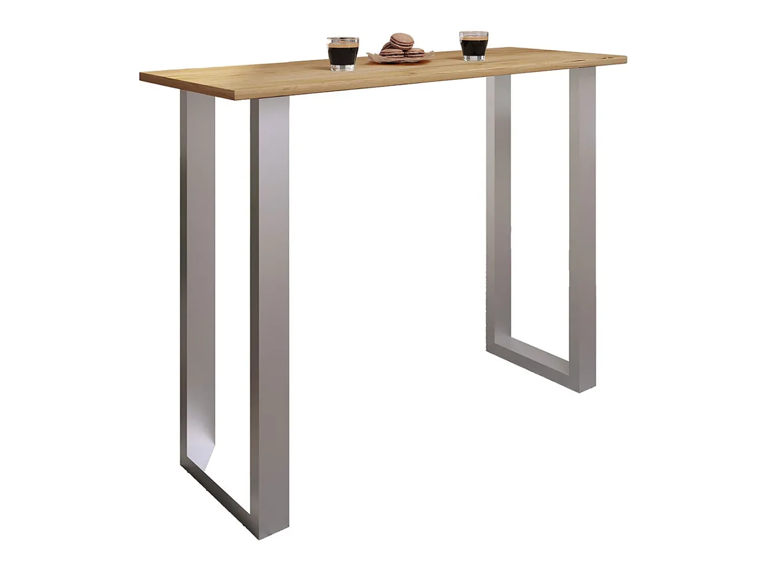 Móvel De Bar|VCM Mesa Bar | Tresen | Mesa em pé | Mesa alta | Mesa Barba Bar - Xona 140x50 cm (Prata / Carvalho Mel) Multicor