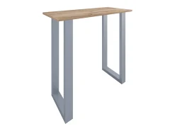 VCM Mesa Bar | Tresen | Mesa em pé | Mesa alta | Mesa Barba Bar - Xona 110x50 cm (Prata / Carvalho Mel)^ Móvel De Bar