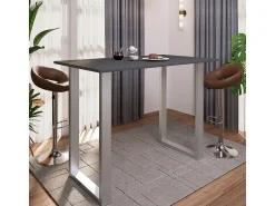 Móvel De Bar*VCM Mesa Bar | Tresen | Mesa em pé | Mesa alta | Mesa Bartresen - Xona 140x80 cm (Prata / Antracite) Multicor