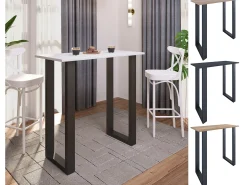Móvel De Bar|VCM Mesa Bar | Tresen | Mesa em pé | Mesa alta | Mesa Barba Bar - Xona 110x50 cm (Preto / Carvalho Mel) Multicor