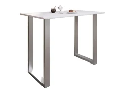 Móvel De Bar|VCM Mesa Bar | Tresen | Mesa em pé | Mesa alta | Mesa Bartresen - Xona 140x80 cm (Prata / Branco) Multicor