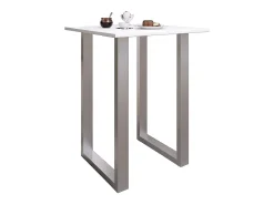 Móvel De Bar*VCM Mesa Bar | Tresen | Mesa em pé | Mesa alta | Mesa Bartresen - Xona 80x80 cm (Prata / Branco) Multicor