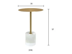 Mesa De Centro* Mesa 35x57x35 cm dourada modig m28 Branco / Dourado