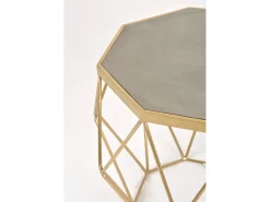 Mesa De Centro| Mesa 68x55x68 cm dourado glamour gl1715 Cinzento / Dourado