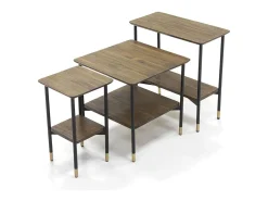 Mesa De Centro| Mesa 50x50x50 cm Labirinto Castanho