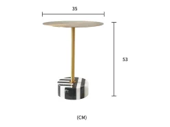 Mesa De Centro| Mesa 35x53x35 cm Preto branco dourado modig m29 Preto / Branco / Dourado