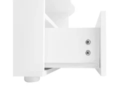 Mesa De Centro|ModernLuxe Mesa de centro com gavetas e compartimento aberto - tampo em forma de nuvem - Branco