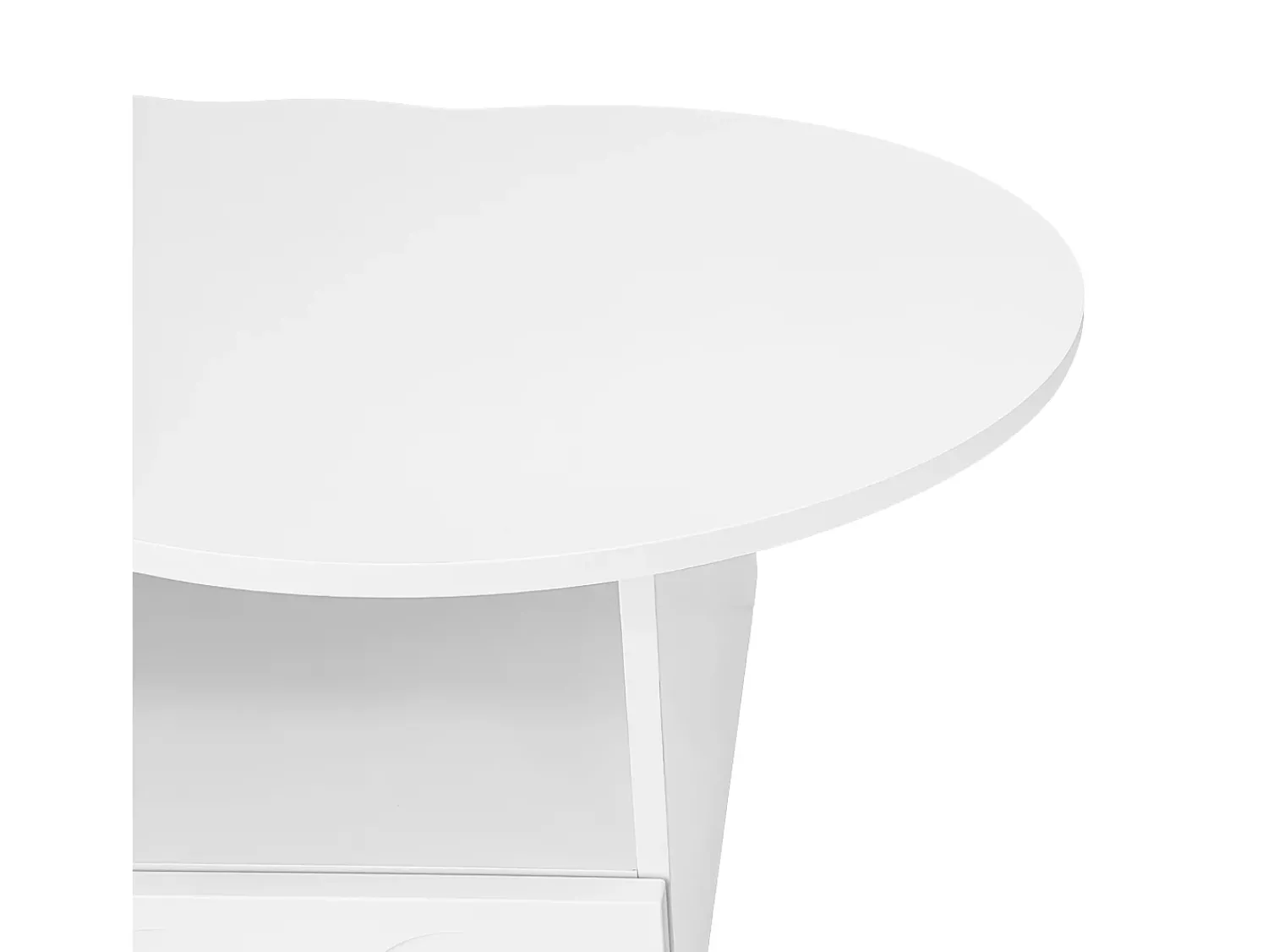 Mesa De Centro|ModernLuxe Mesa de centro com gavetas e compartimento aberto - tampo em forma de nuvem - Branco