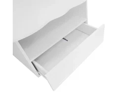 Mesa De Centro|ModernLuxe Mesa de centro com gavetas e compartimento aberto - tampo em forma de nuvem - Branco
