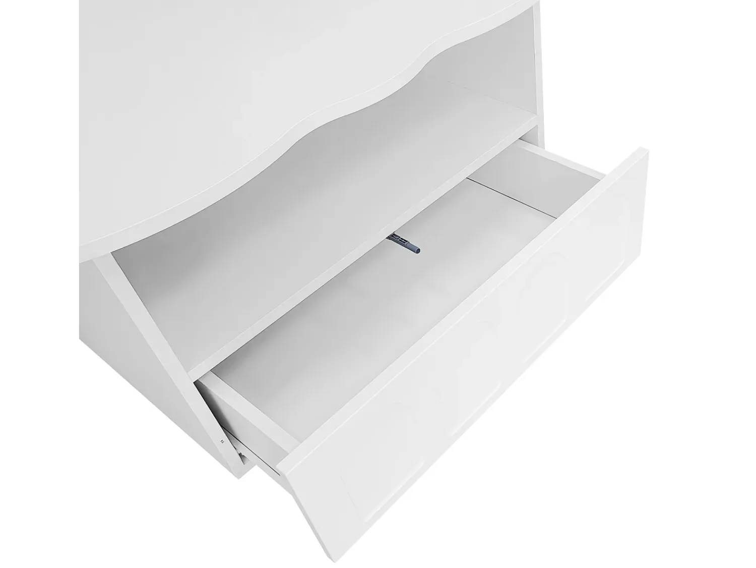 Mesa De Centro|ModernLuxe Mesa de centro com gavetas e compartimento aberto - tampo em forma de nuvem - Branco