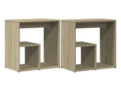 Mesa De Apoio* Mesas apoio 2 pcs 50x30x50 cm derivados madeira carvalho sonoma PT912493 Castanho