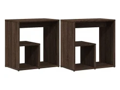 Mesa De Apoio* Mesas apoio 2pcs 50x30x50cm derivados madeira carvalho PT720633 Castanho