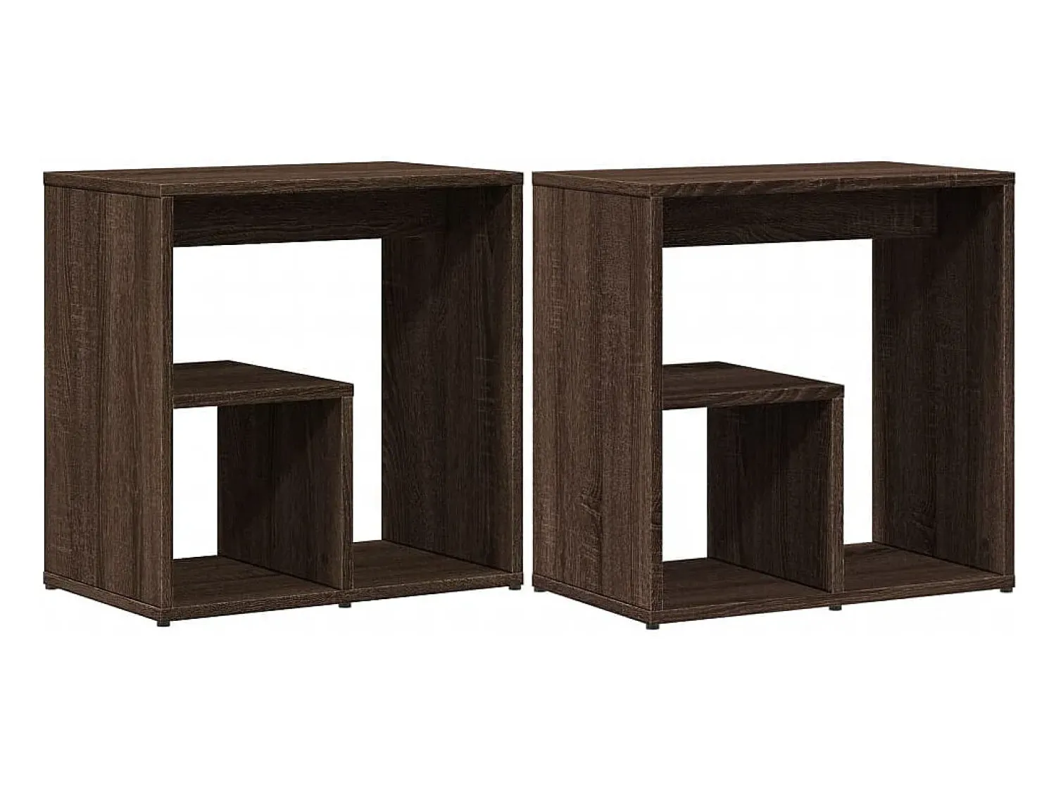 Mesa De Apoio* Mesas apoio 2pcs 50x30x50cm derivados madeira carvalho PT720633 Castanho