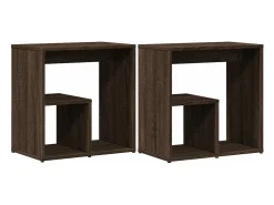 Mesa De Apoio|vidaxl Mesas apoio 2pcs 50x30x50cm derivados madeira carvalho castanho Natural claro