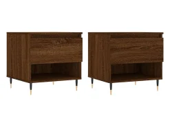 Mesa De Centro|vidaxl Mesas centro 2 pcs 50x46x50 cm deriv. madeira carvalho castanho Natural claro