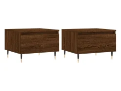 vidaxl Mesas centro 2 pcs 50x46x35 cm deriv. madeira carvalho castanho^ Mesa De Centro