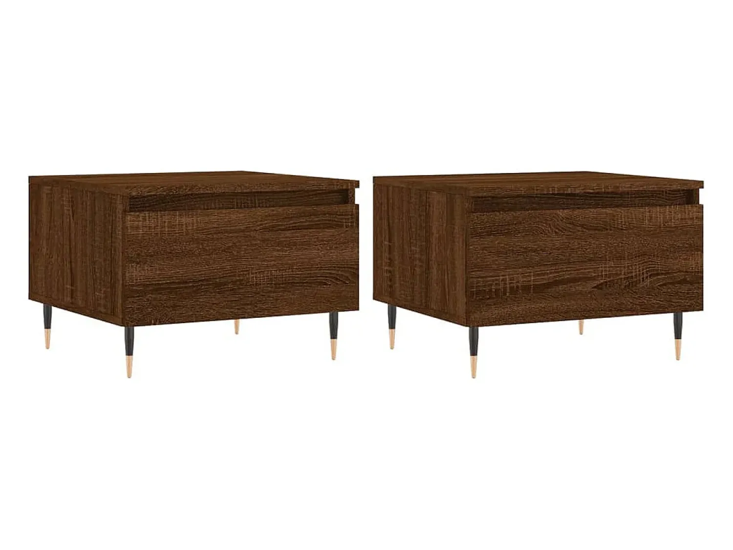 vidaxl Mesas centro 2 pcs 50x46x35 cm deriv. madeira carvalho castanho^ Mesa De Centro