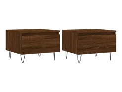Mesas centro 2 pcs 50x46x35 cm deriv. madeira carvalho PT125657^ Mesa De Centro
