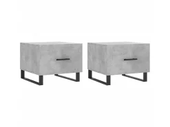 Mesa De Centro| Mesas centro 2 pcs 50x50x40 cm madeira processada cinza cimento PT620151 Cinzento