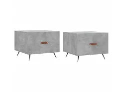 Mesa De Centro| Mesas centro 2 pcs 50x50x40 cm madeira processada cinza cimento PT833694 Cinzento