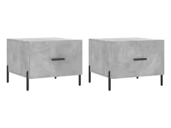Mesa De Centro| Mesas centro 2 pcs 50x50x40 cm madeira processada cinza cimento PT782856 Cinzento
