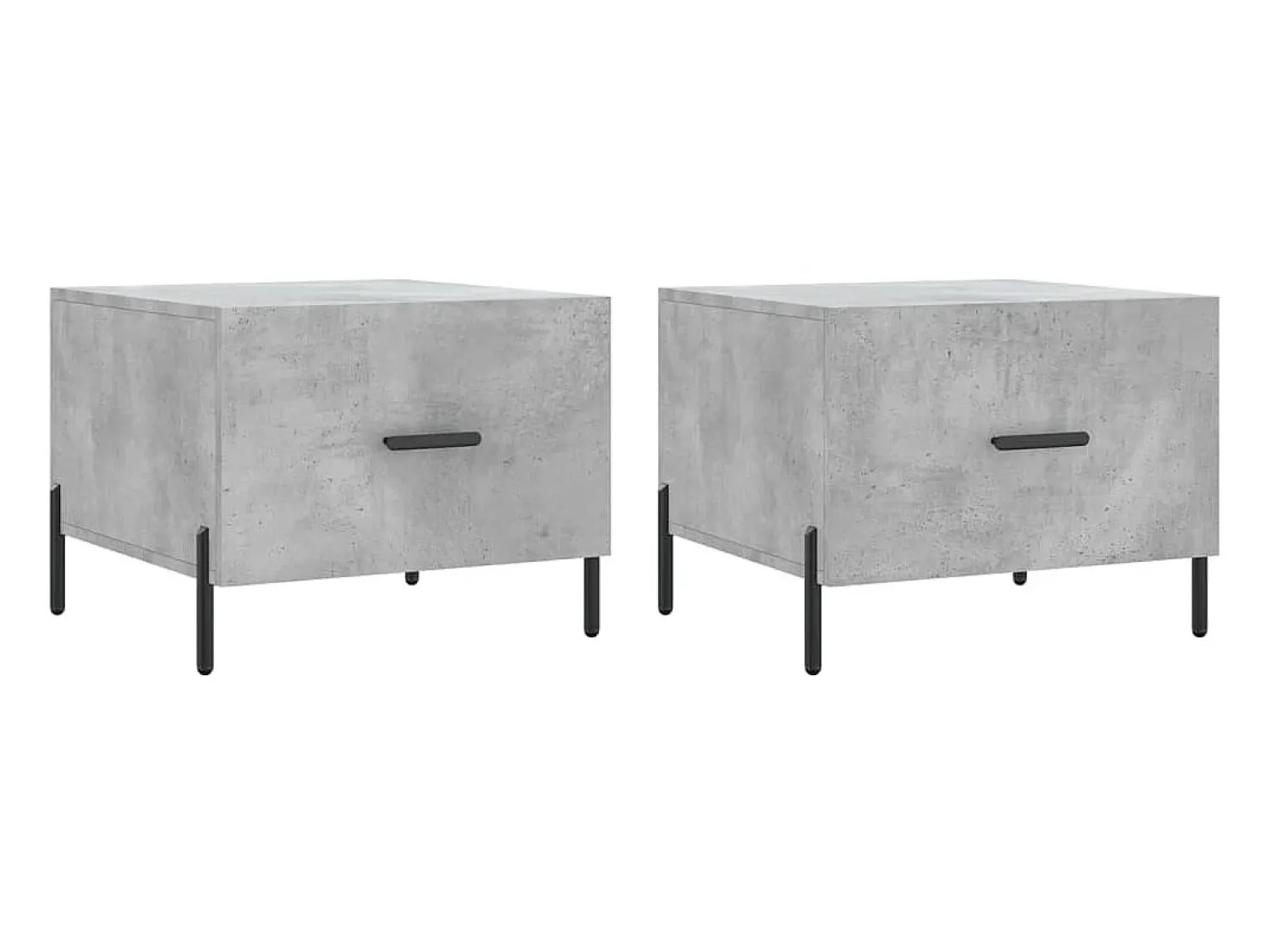Mesa De Centro| Mesas centro 2 pcs 50x50x40 cm madeira processada cinza cimento PT782856 Cinzento